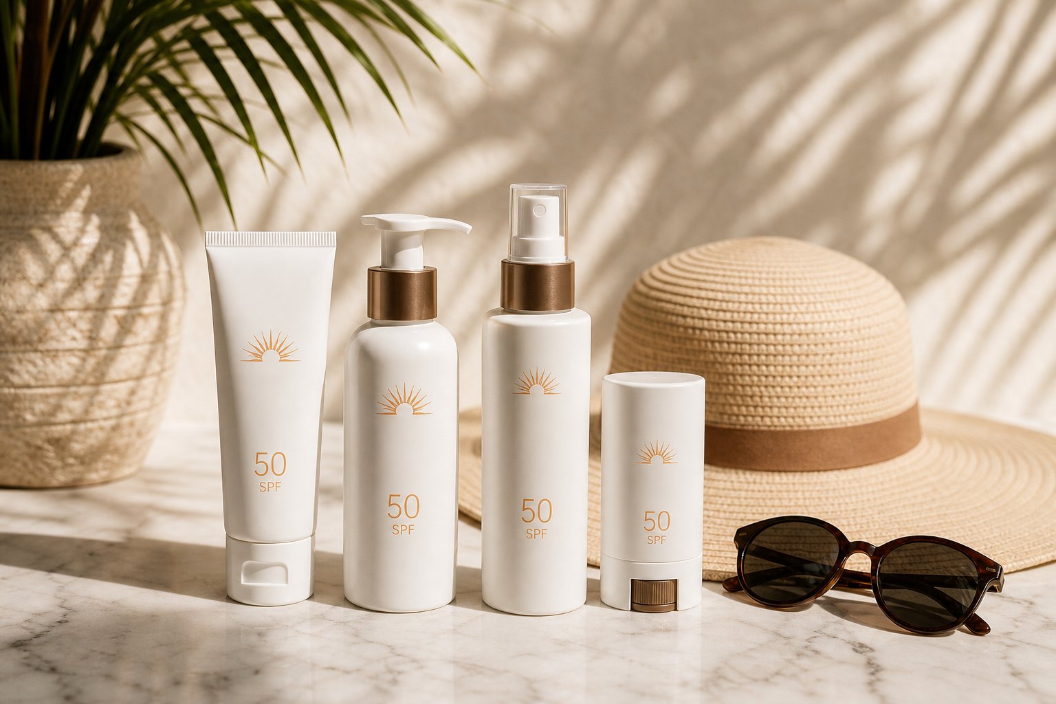 Smart outdoor kit: shade, covering up, SPF — then get your warmth from within.