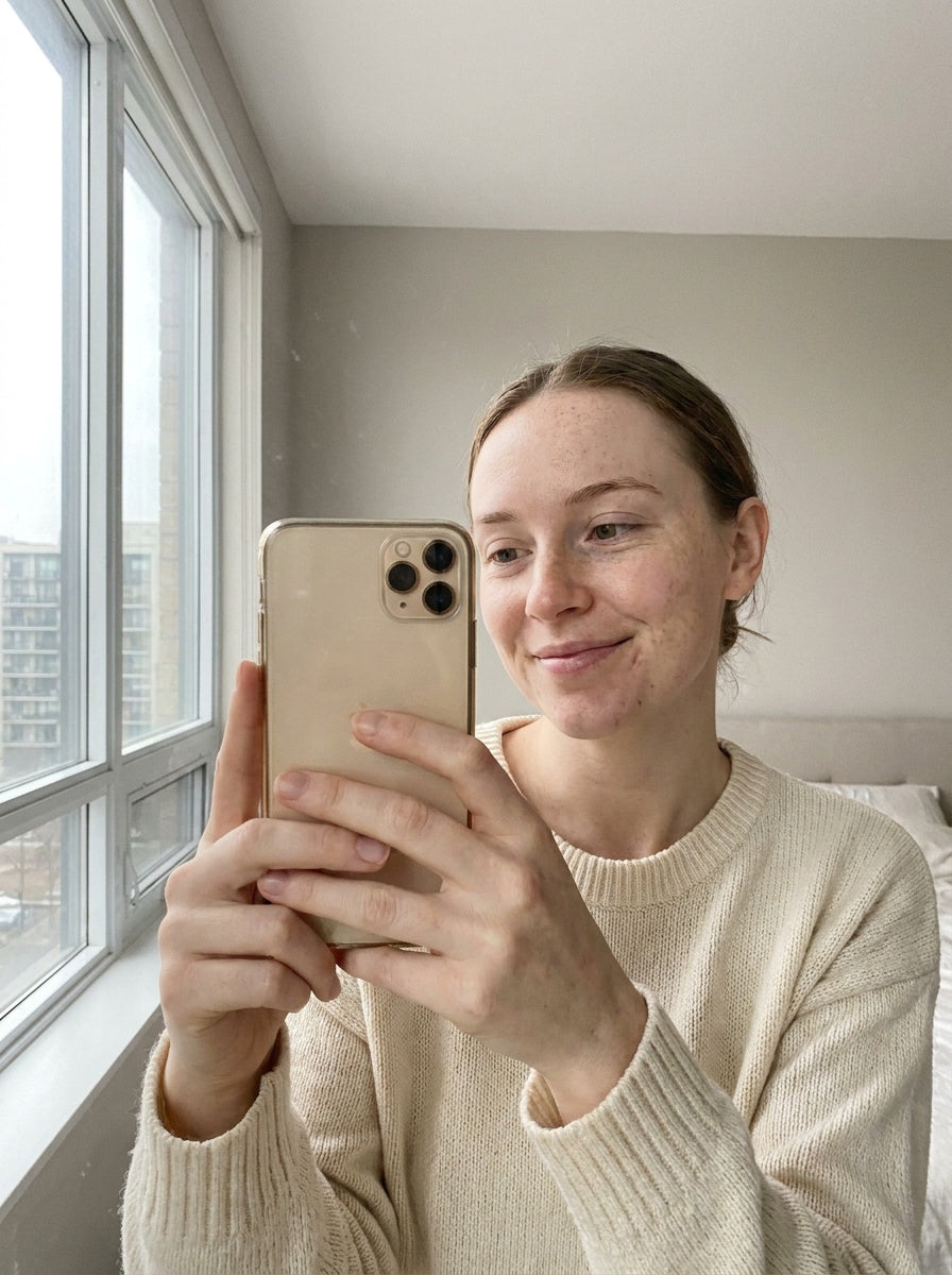 Before, day 0, freckled face